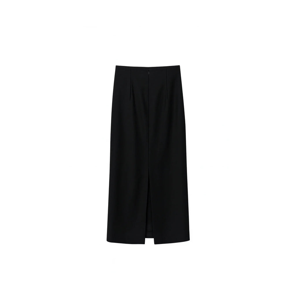 Black Oud Wool Skirt