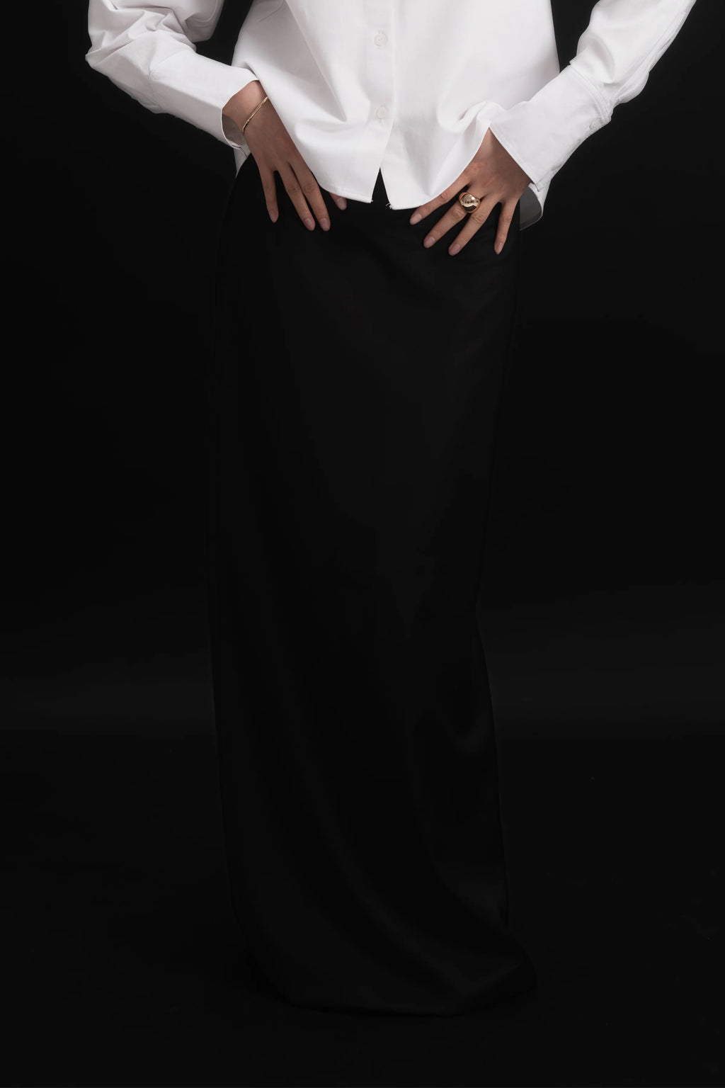 Black Oud Wool Skirt