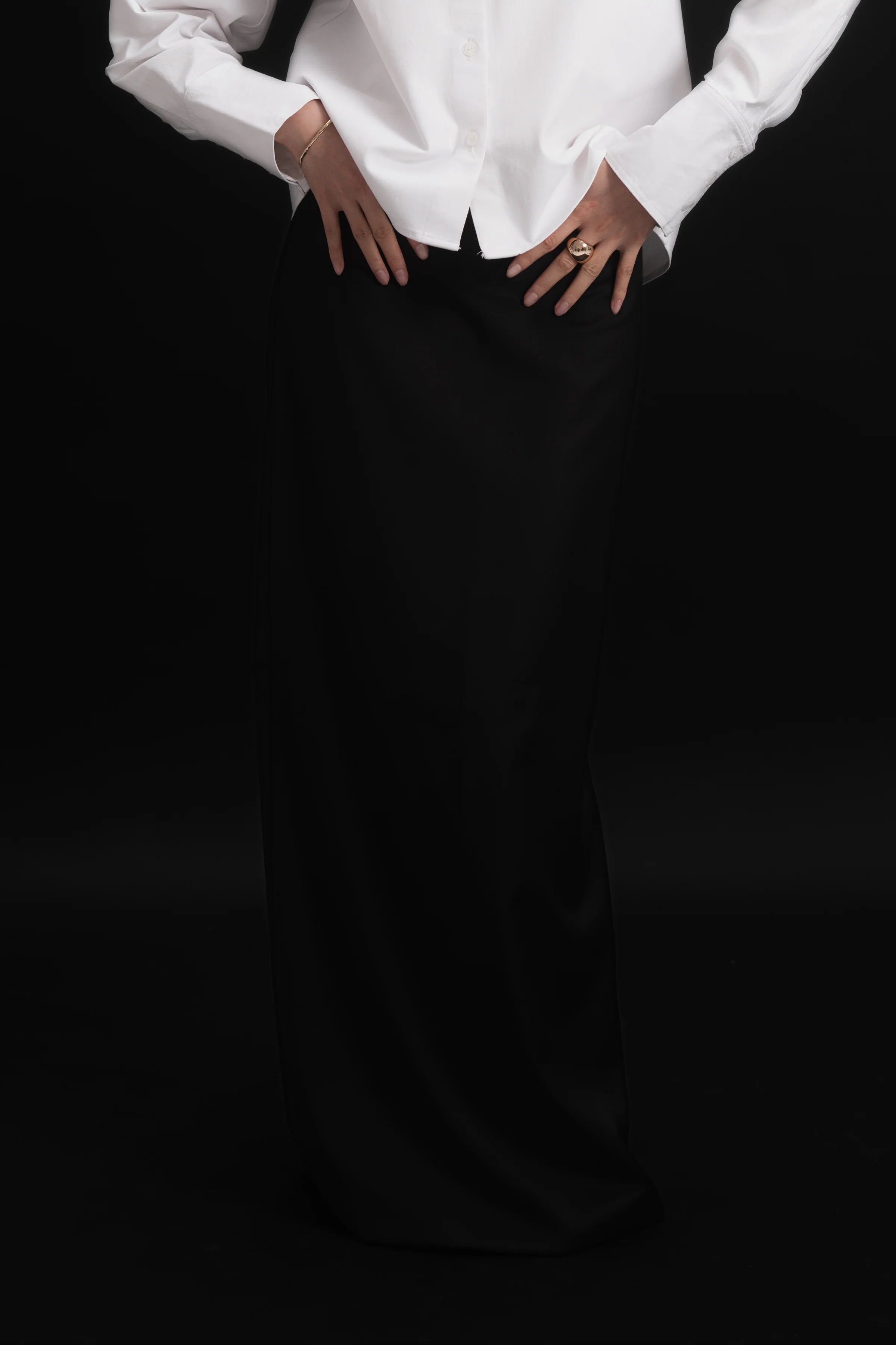 Black Oud Wool Skirt