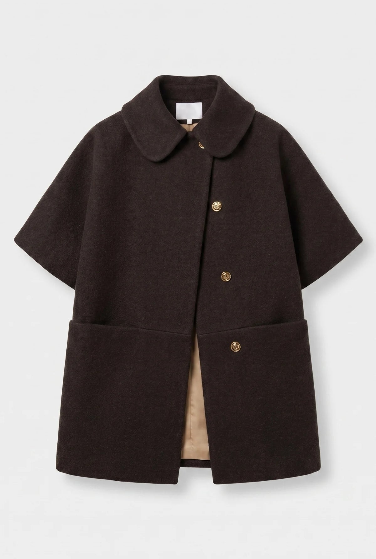 Short MOK Wool Coat - Chocolate