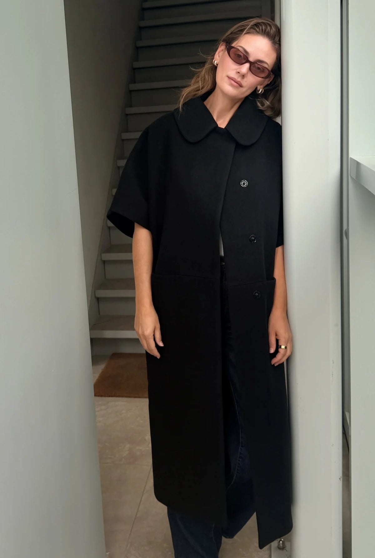 Long MOK Wool Coat - Black