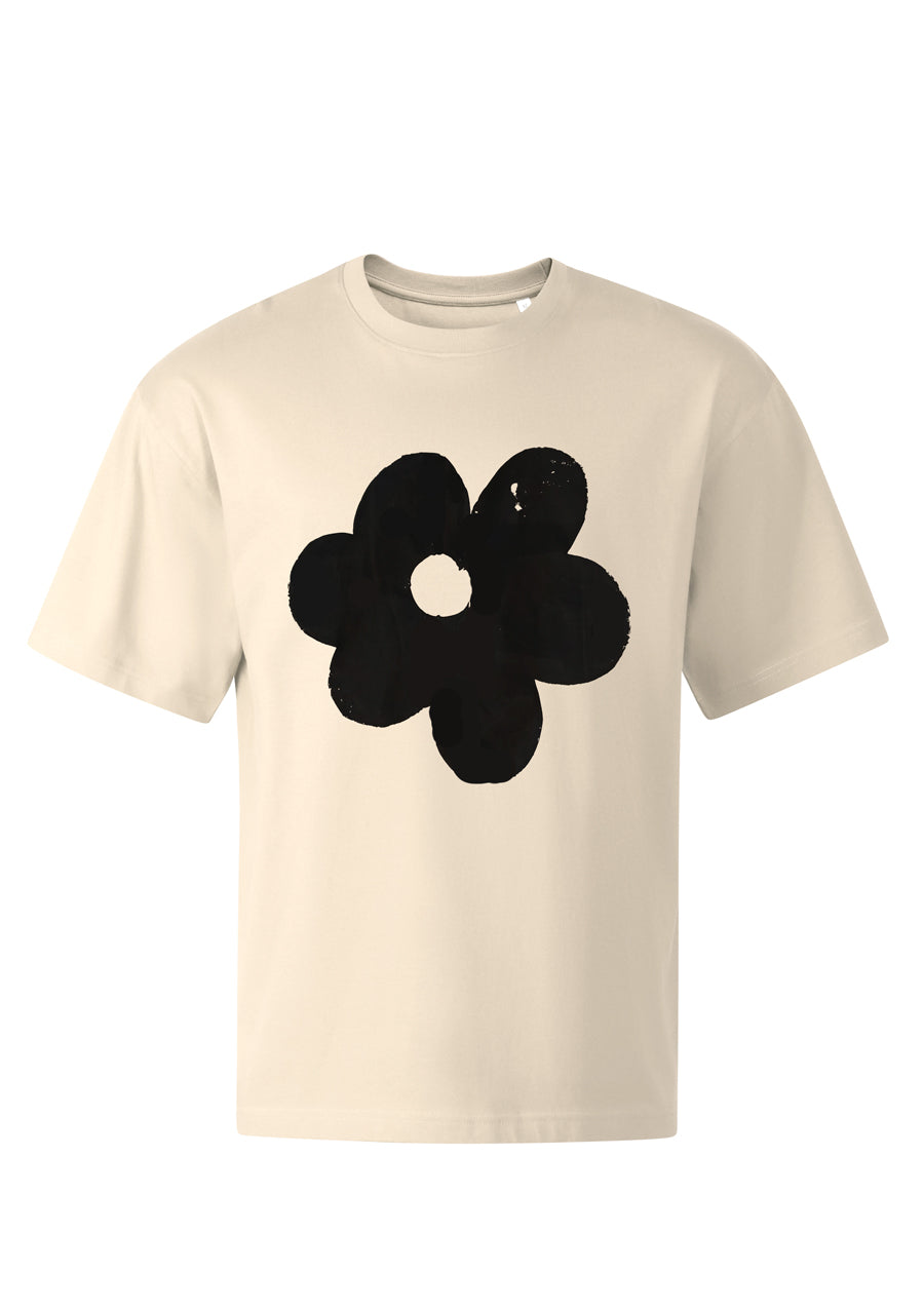 Beige T-shirt With Flower
