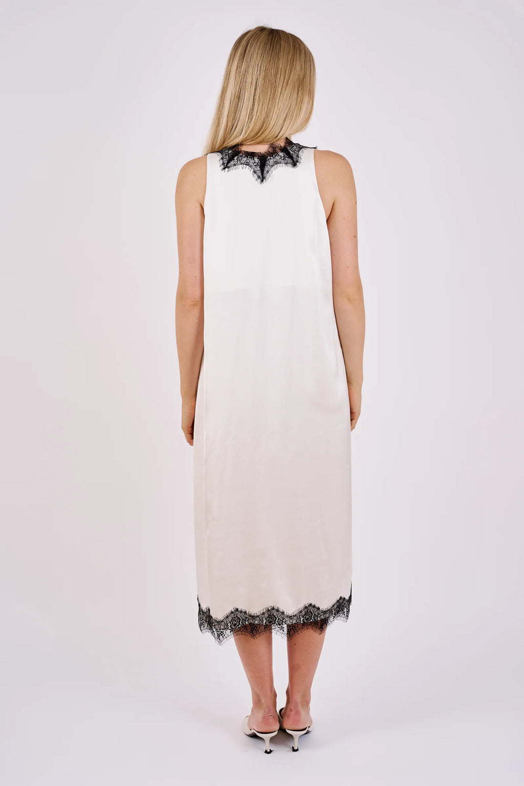 Lace Dress White & Black
