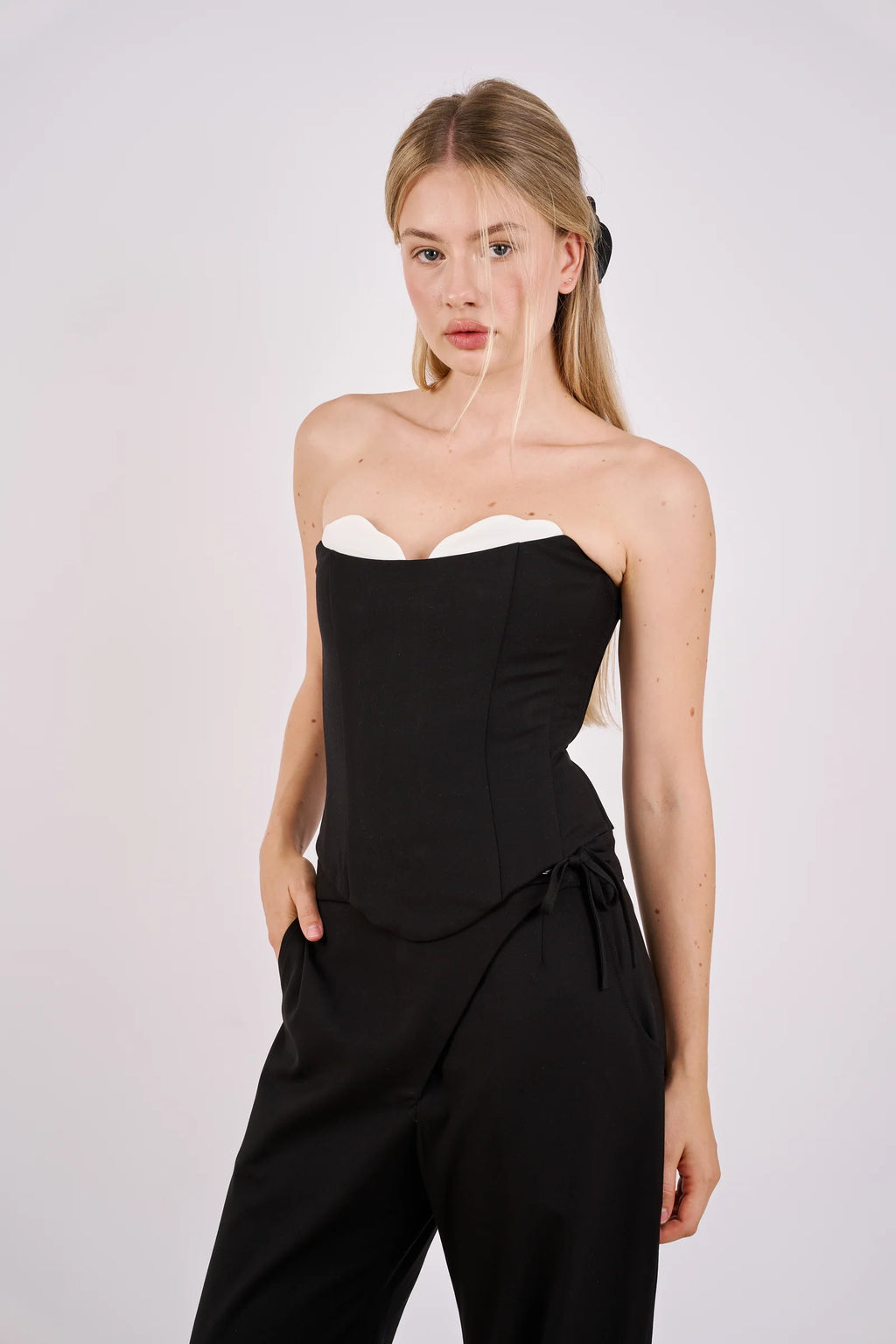 Corset Top Black & White