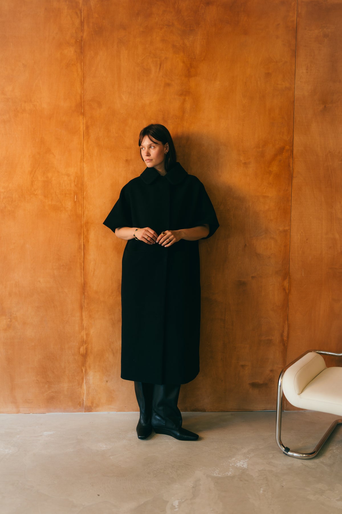 Long MOK Wool Coat - Black
