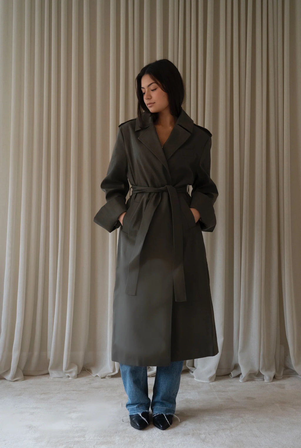 Long KIM Coat Army