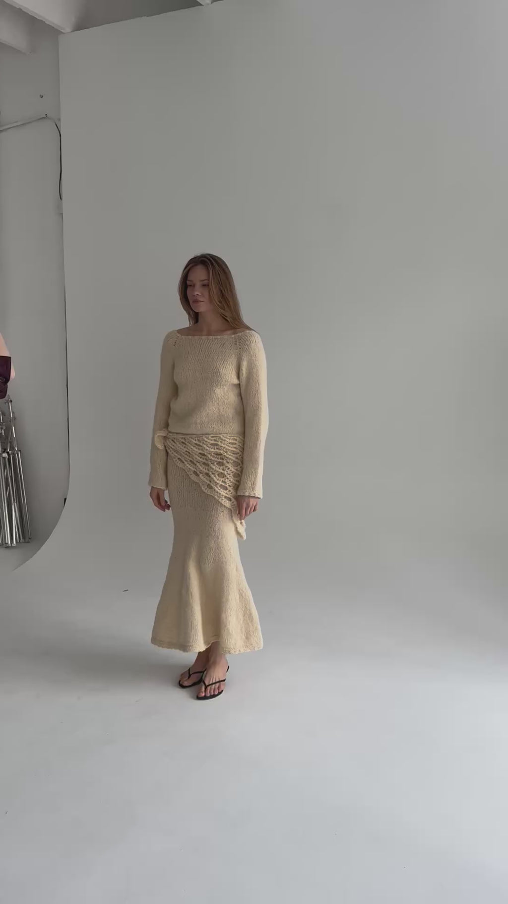 Cara hand-knitted skirt